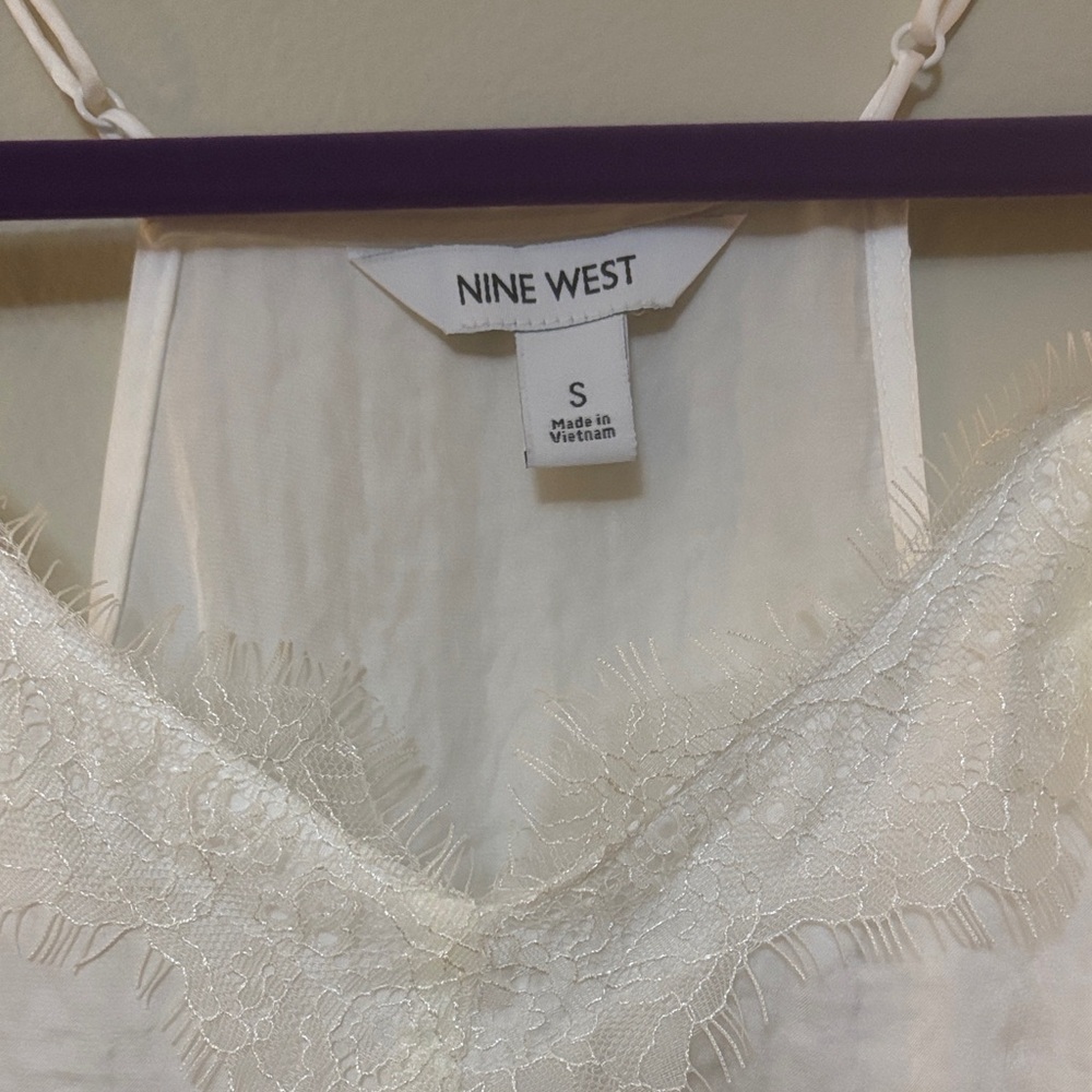 Nine West Ivory Lace Trim Camisole